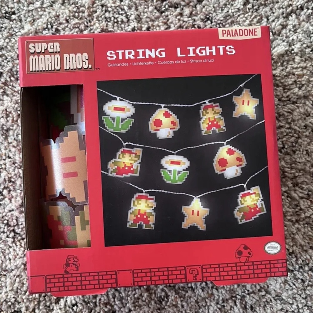 Nintendo Super Mario Bros String Lights Battery Operated New 2023 by Paladone